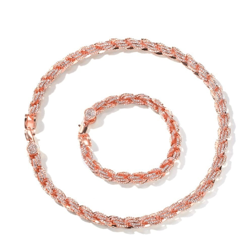 9mm Iced Out Thick Rope Chain and Bracelet Bundle - Image 7