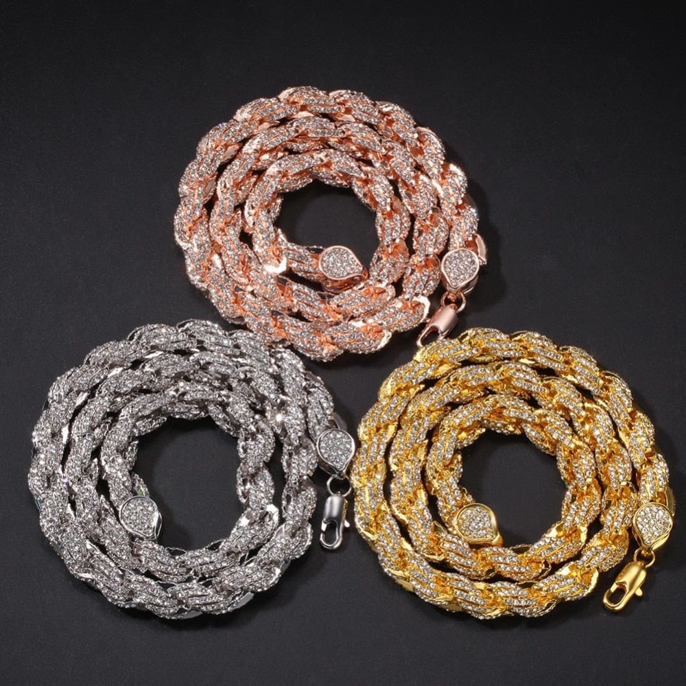 9mm Iced Out Thick Rope Chain and Bracelet Bundle - Image 9