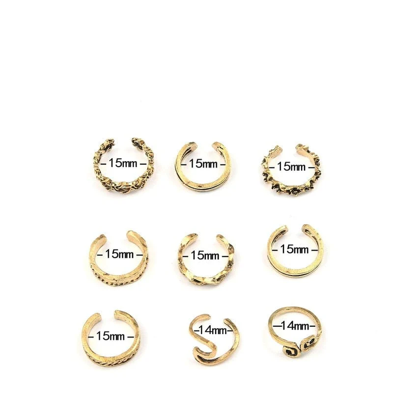 9pc Wave Patter Adjustable Toe Ring Set - Image 3