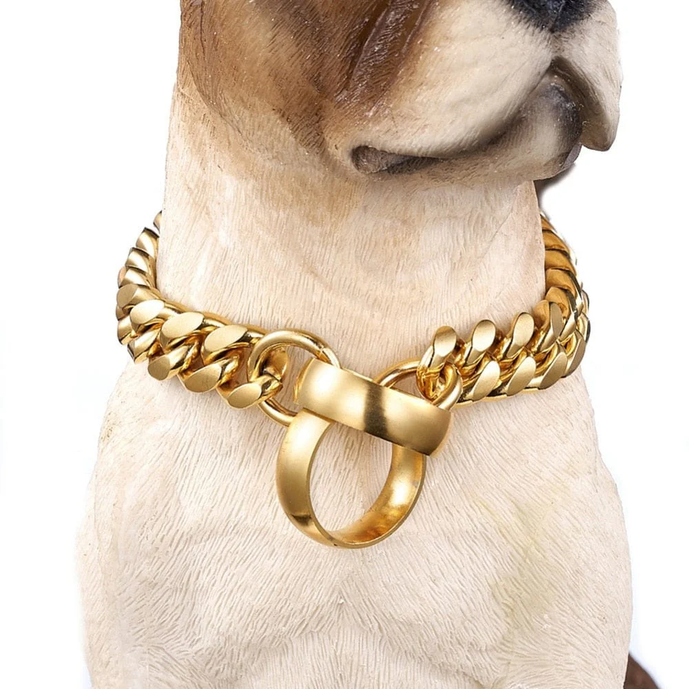 Adjustable Gold Cuban Link Dog Collar - Image 4