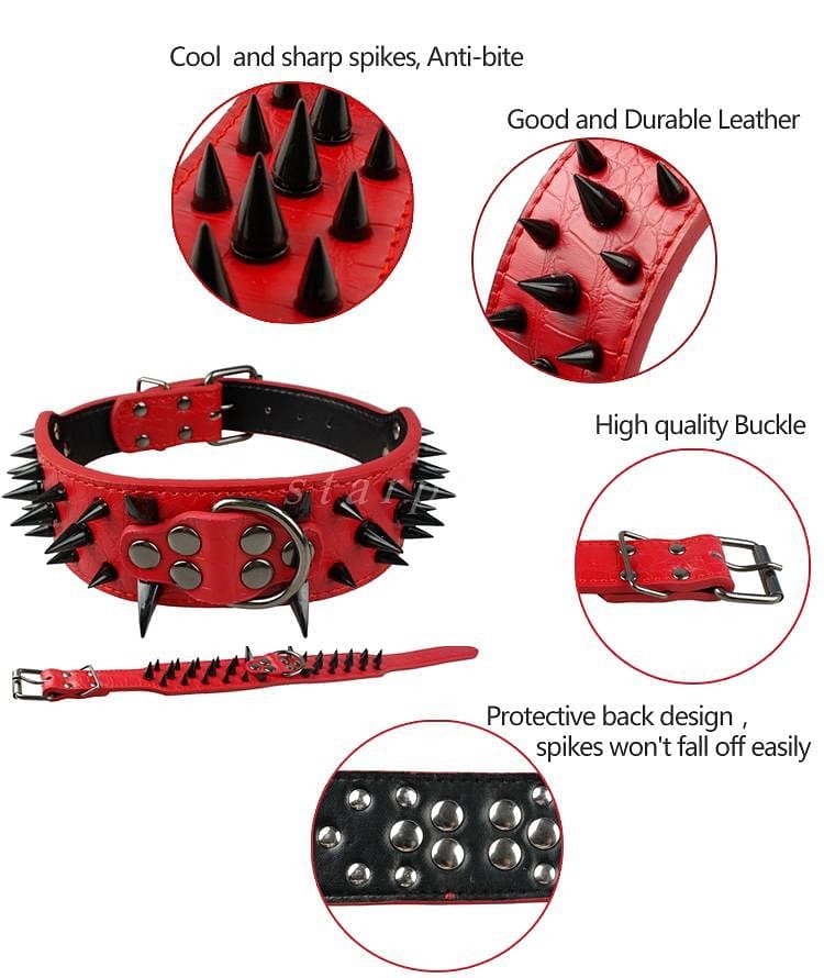 Adjustable Spiked Studded Dog Collar - Image 19