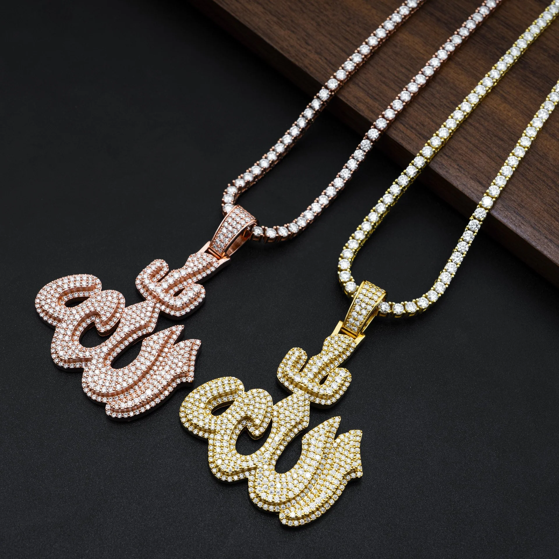 Allah Moissanite Diamond Pendant Necklace - Image 2
