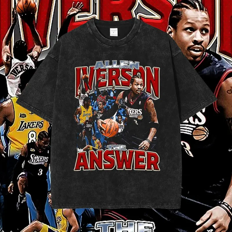 Allen Iverson Basketball Player Graphic T-Shirt - Image 2