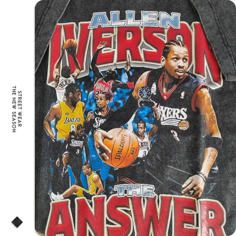 Allen Iverson Basketball Player Graphic T-Shirt - Image 3