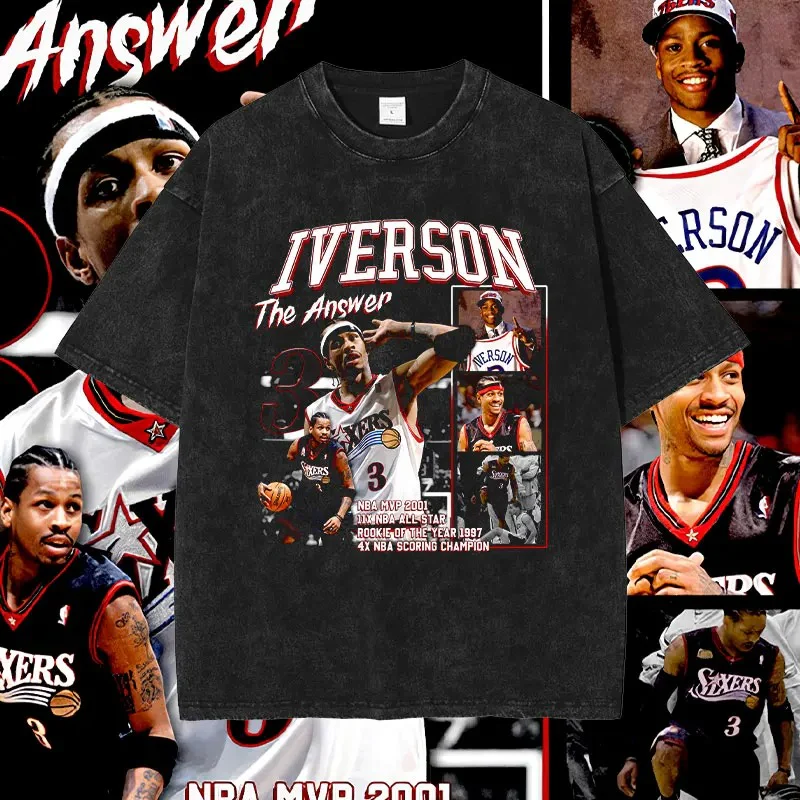 Allen Iverson Basketball Player Graphic T-Shirt - Image 6