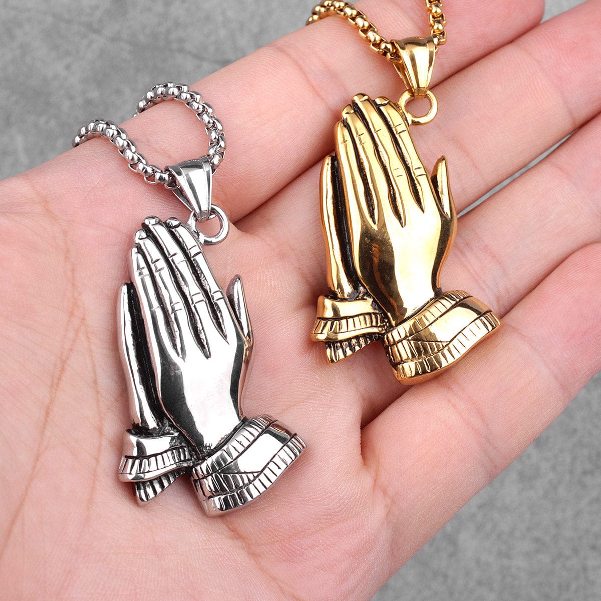 Amulet Praying Hands Pendant Necklace - Image 6