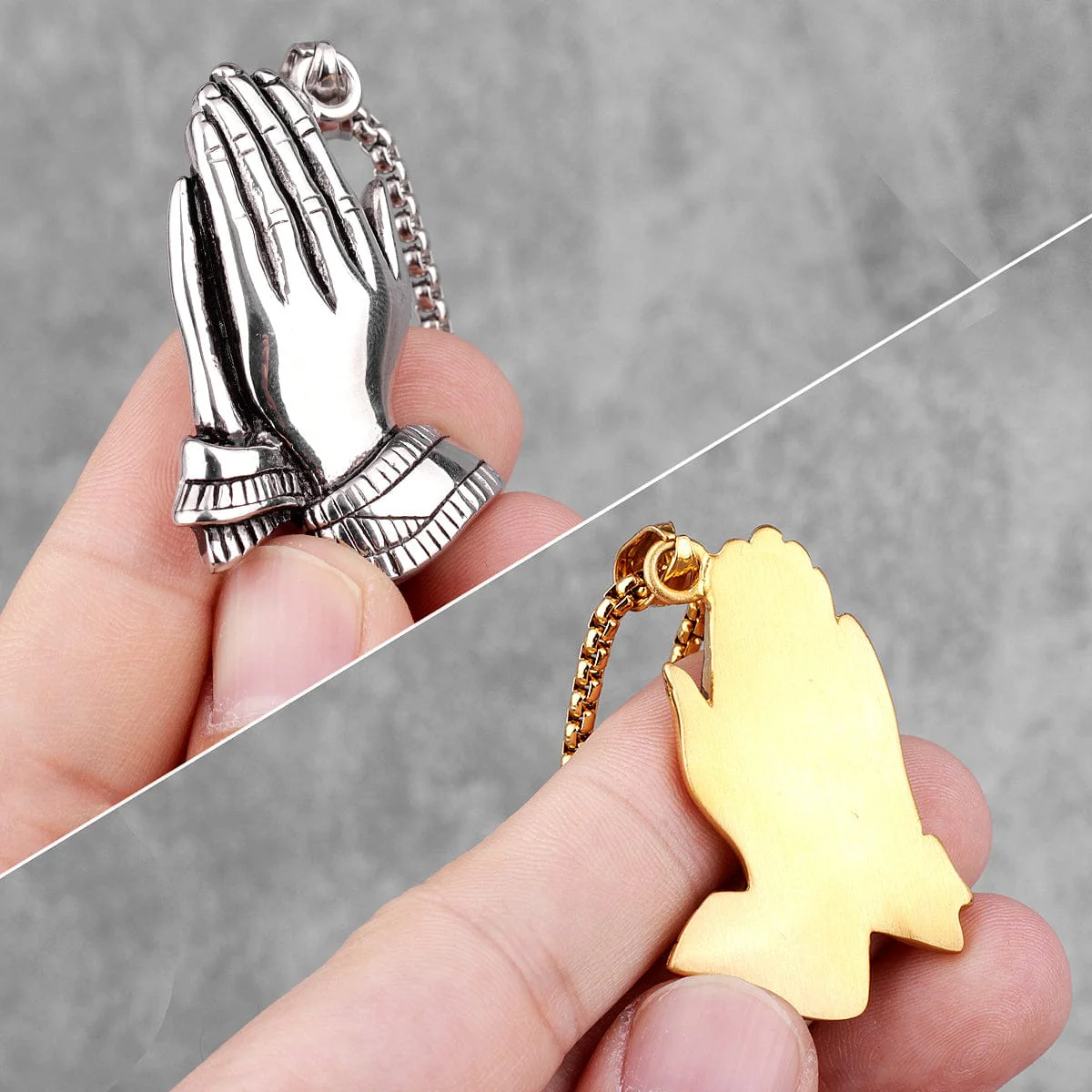 Amulet Praying Hands Pendant Necklace - Image 8