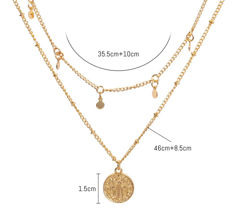 Arabic Pendant Layered Bead Necklace - Image 6