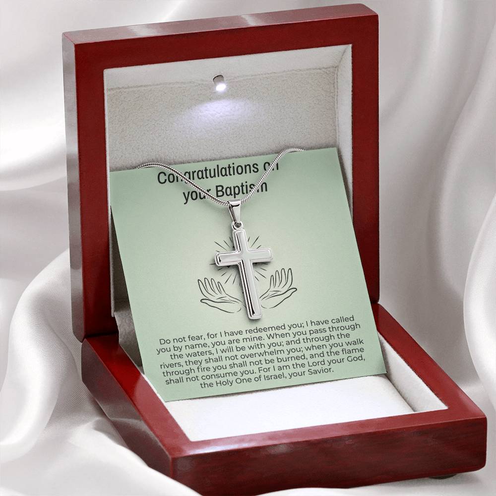 Baptism Gift Message Card Cross Necklace - Image 6