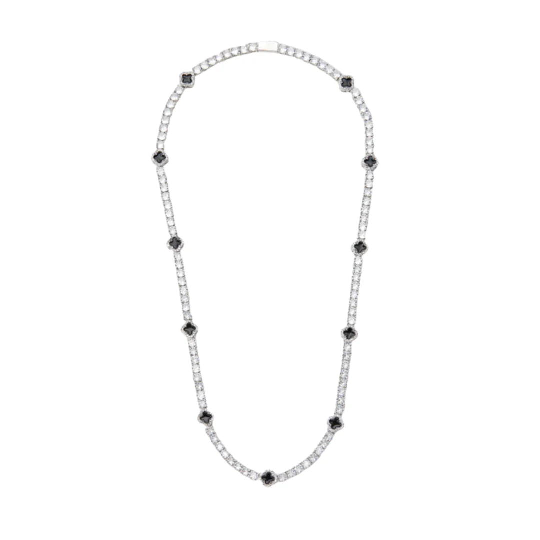 Black Clover Tennis Chain (Silver) - 4mm - Image 5