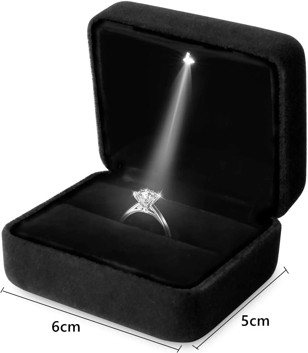 Black LED Jewelry Ring Box - Image 5
