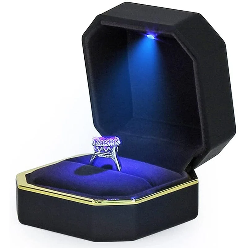 Black LED Jewelry Ring Box - Image 6