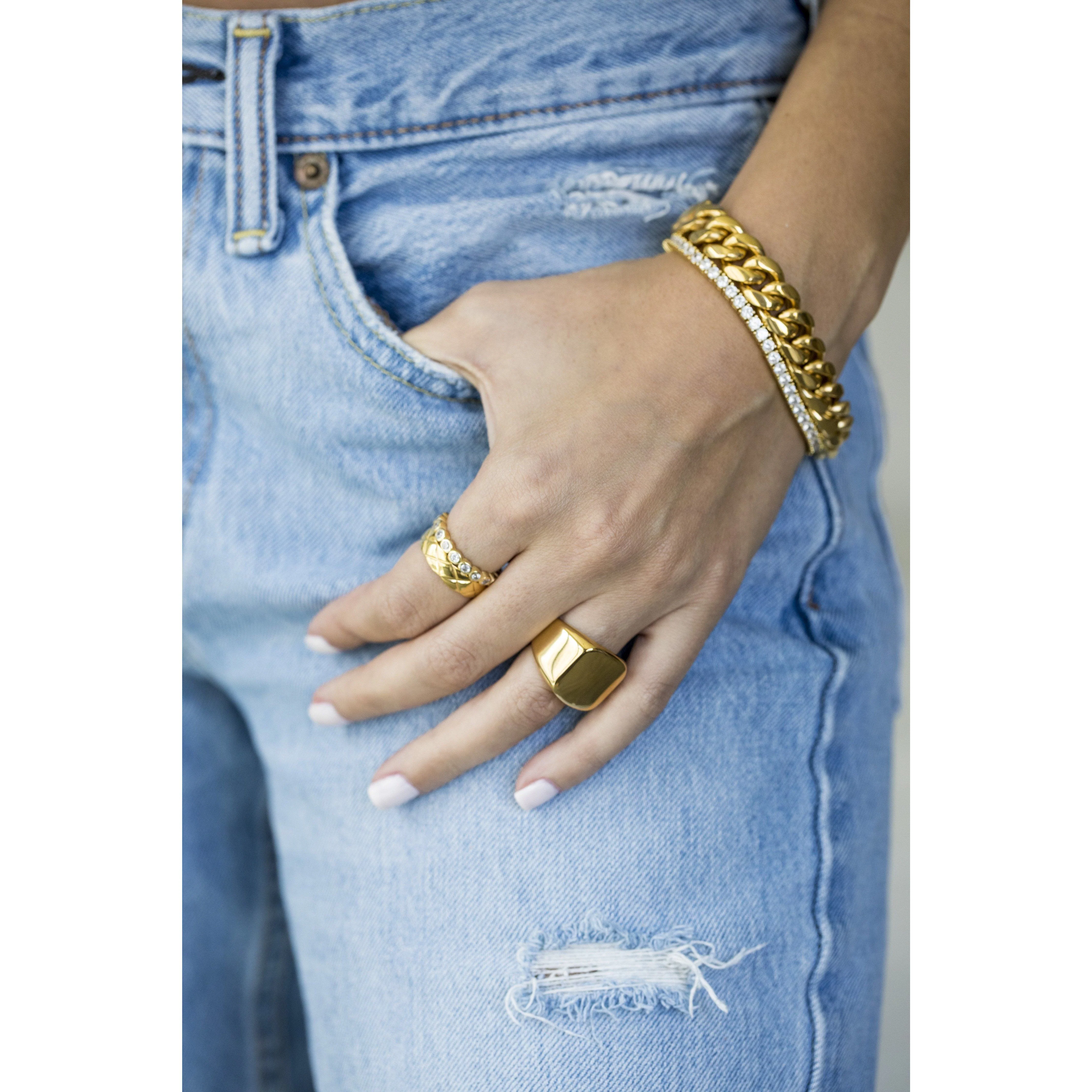 Diana Gold Chunky Cuban Link Bracelet - Image 4