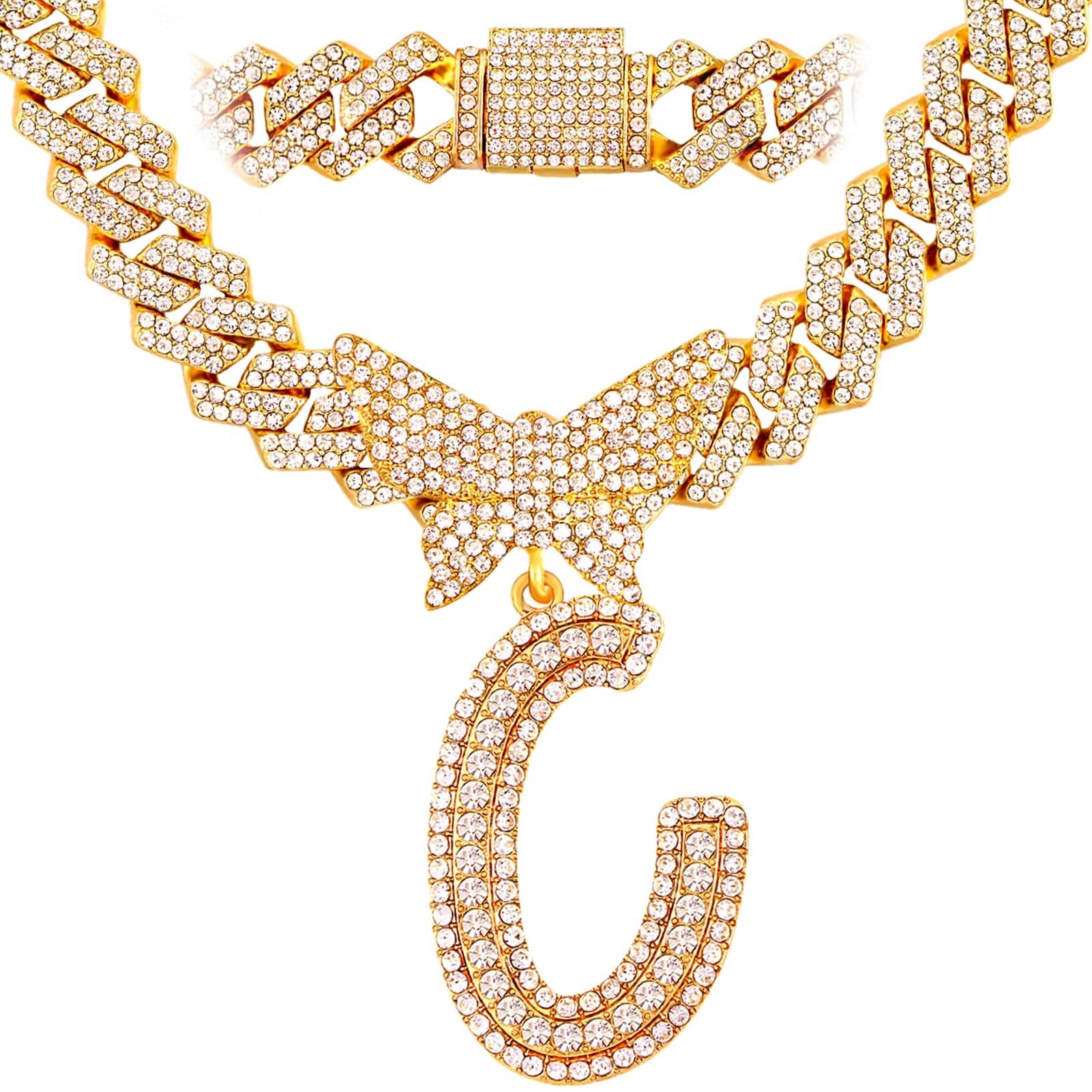 Bling Butterfly Letter Cuban Link Chain - Image 16
