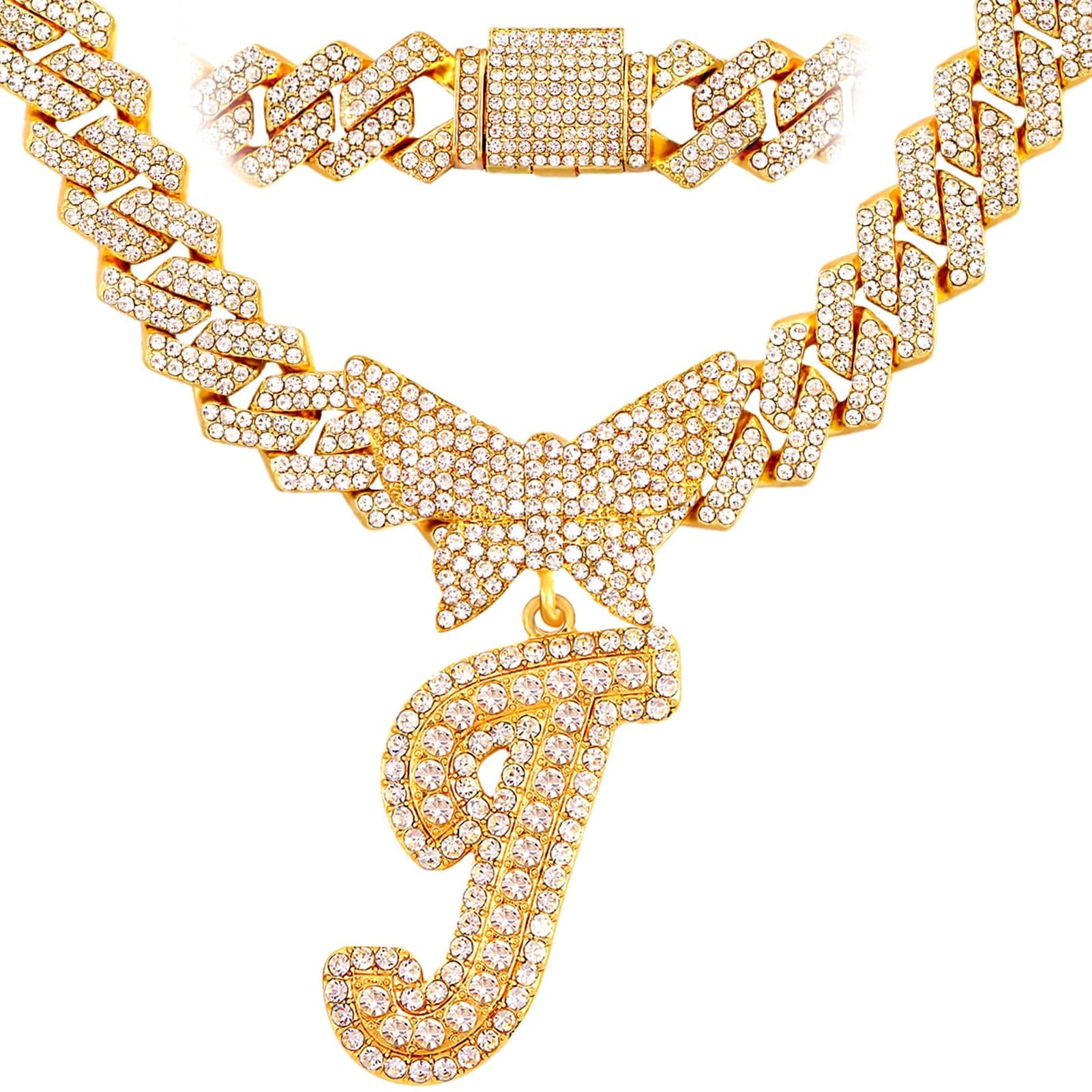 Bling Butterfly Letter Cuban Link Chain - Image 23