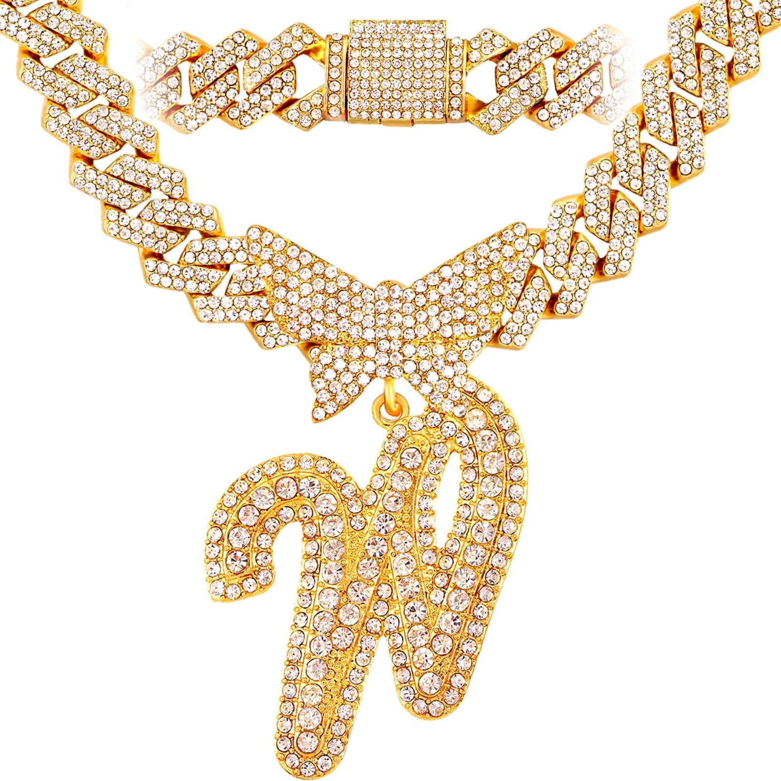 Bling Butterfly Letter Cuban Link Chain - Image 30