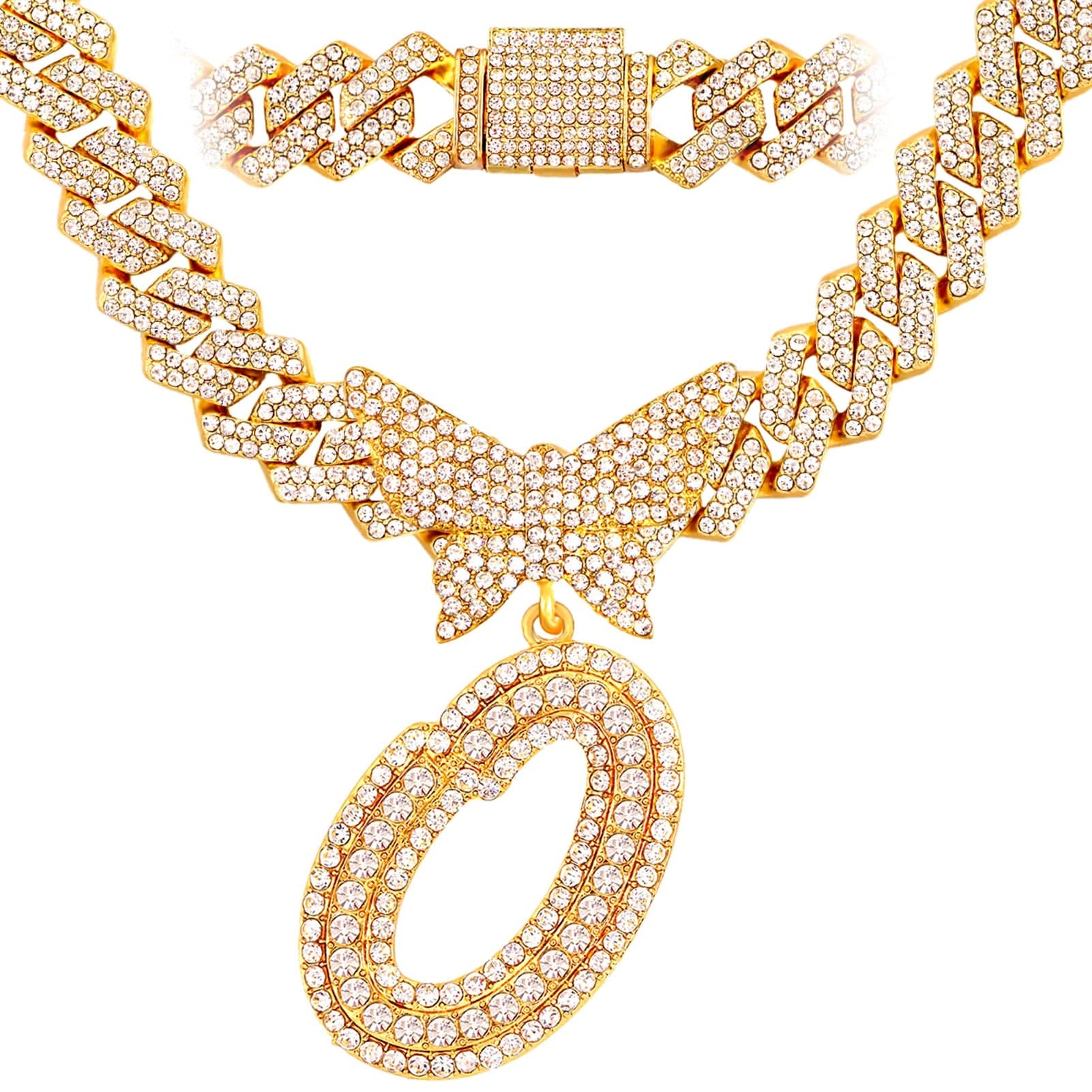 Bling Butterfly Letter Cuban Link Chain - Image 34