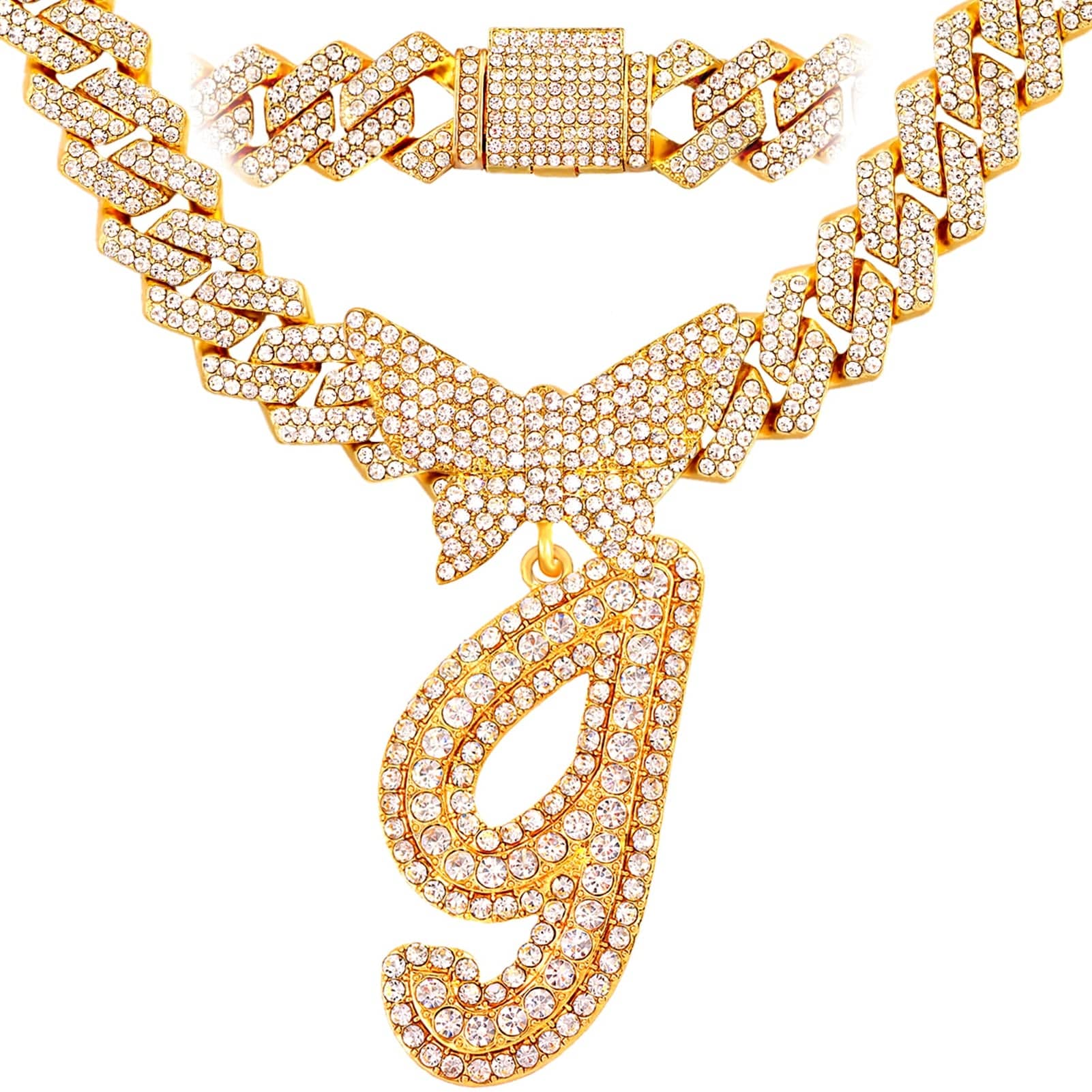Bling Butterfly Letter Cuban Link Chain - Image 36