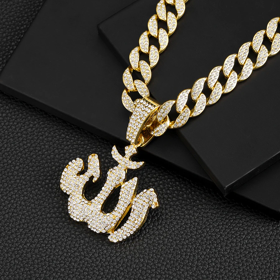 Allah Iced Out Cuban Pendant Necklace - Image 2