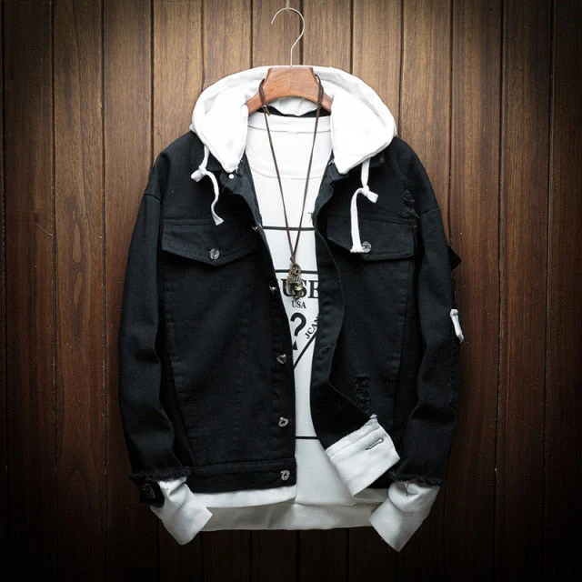 Blouson Hooded Denim Jacket - Image 4