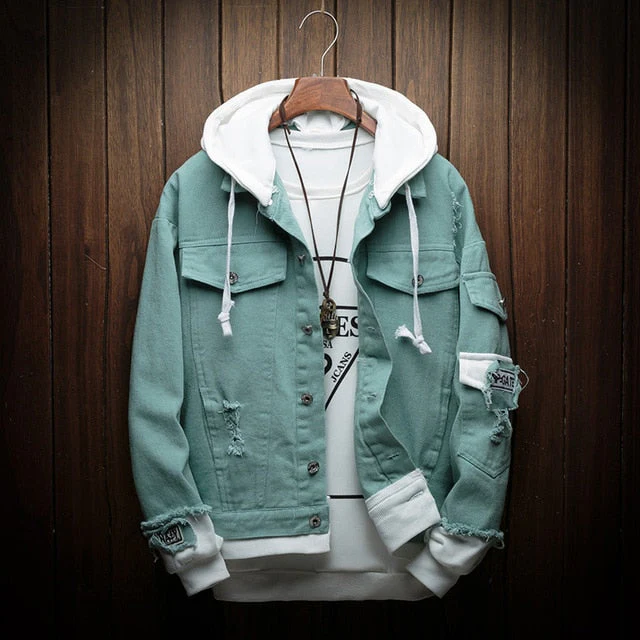 Blouson Hooded Denim Jacket - Image 5