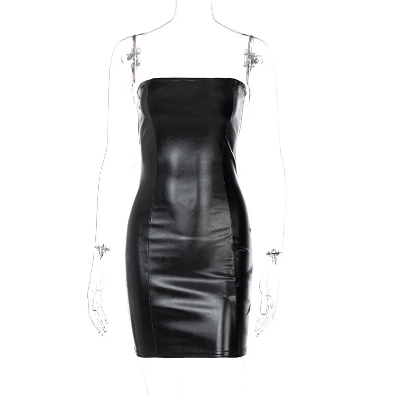 Charlotte Faux Leather Tube Dress - Image 4