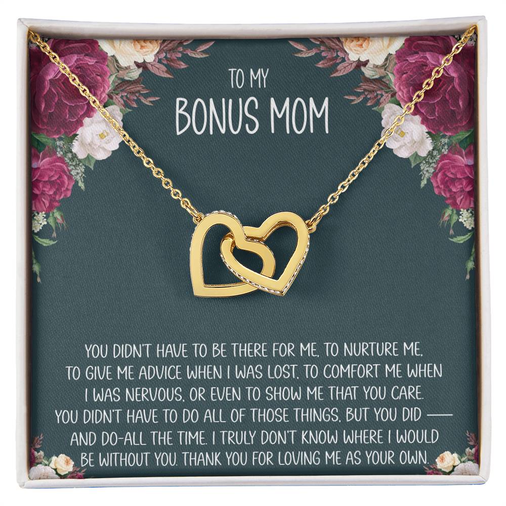 Bonus Mom Message Card Interlocking Heart Necklace - Image 2
