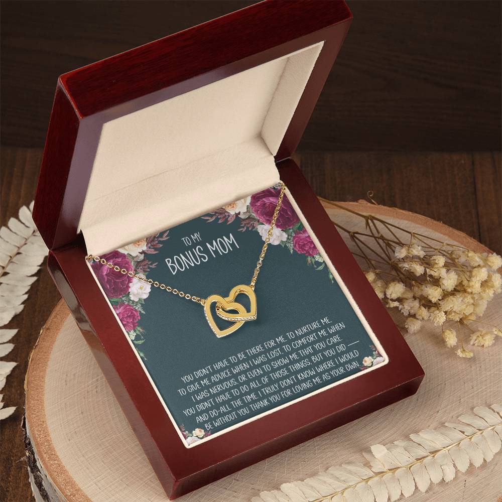 Bonus Mom Message Card Interlocking Heart Necklace - Image 7