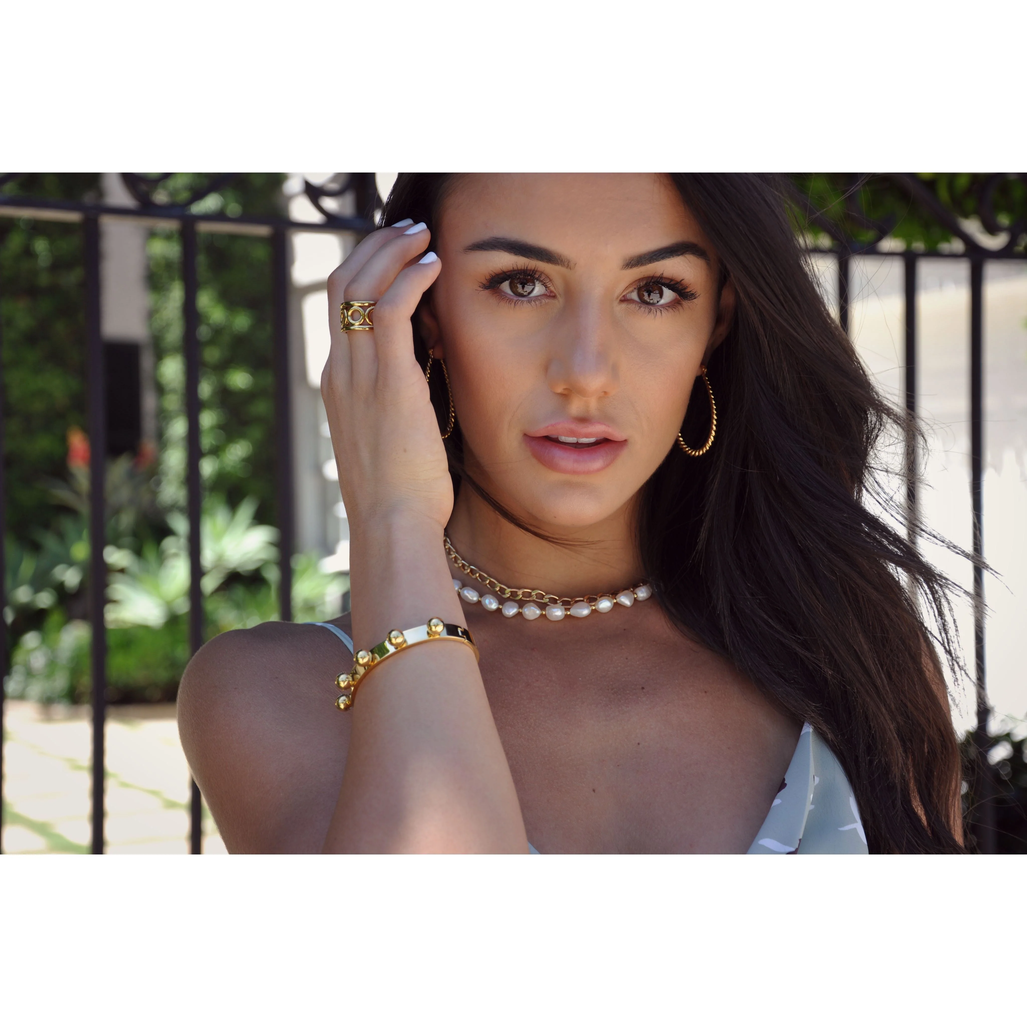 18k Gold-Plated Stainless Steel Paper Clip Necklace - Image 2