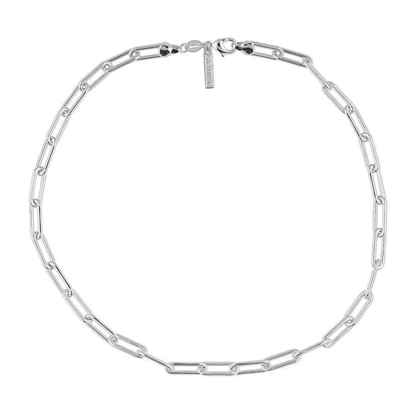 18k Gold-Plated Stainless Steel Paper Clip Necklace - Image 5