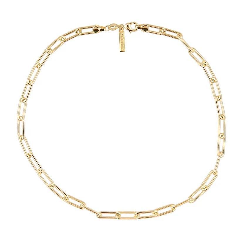 18k Gold-Plated Stainless Steel Paper Clip Necklace - Image 6