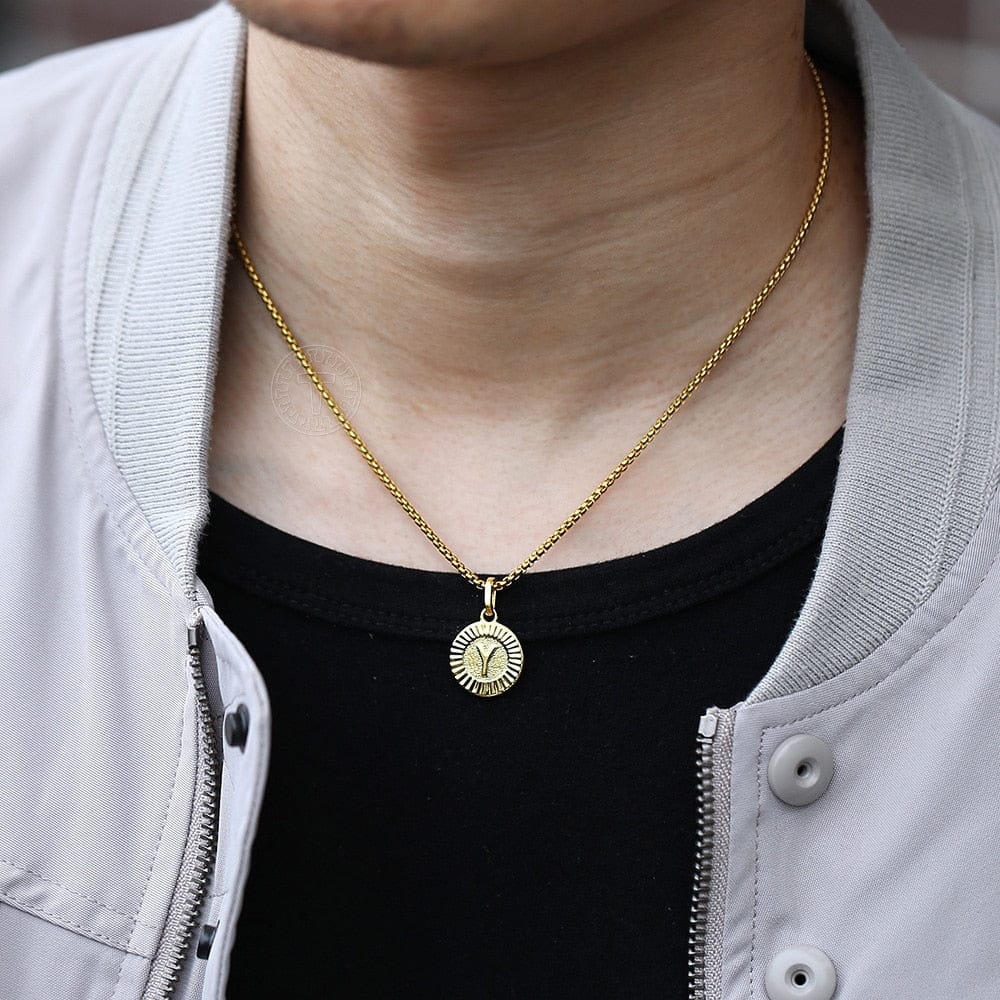 Circle Gold Initial Pendant Chain - Image 2
