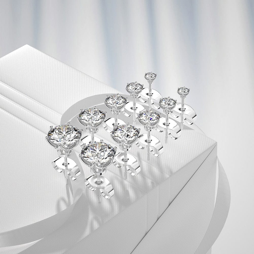 Classic 925 Sterling Silver 0.1-1 VVS Carat Moissanite Stud Earrings - Image 11