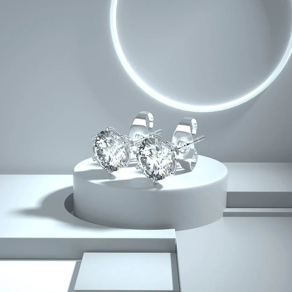 Classic 925 Sterling Silver 0.1-1 VVS Carat Moissanite Stud Earrings - Image 12