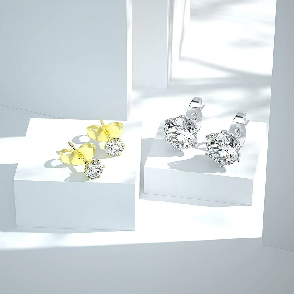 Classic 925 Sterling Silver 0.1-1 VVS Carat Moissanite Stud Earrings - Image 15