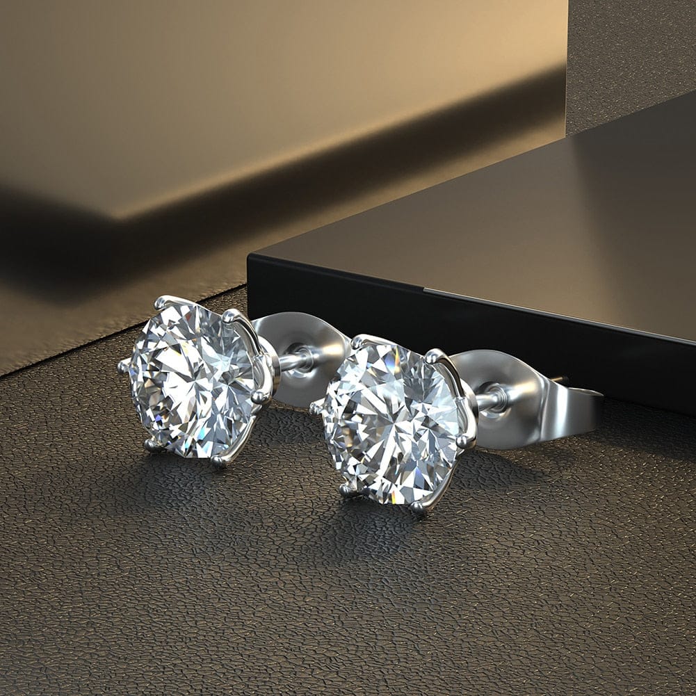 Classic 925 Sterling Silver 0.1-1 VVS Carat Moissanite Stud Earrings - Image 6