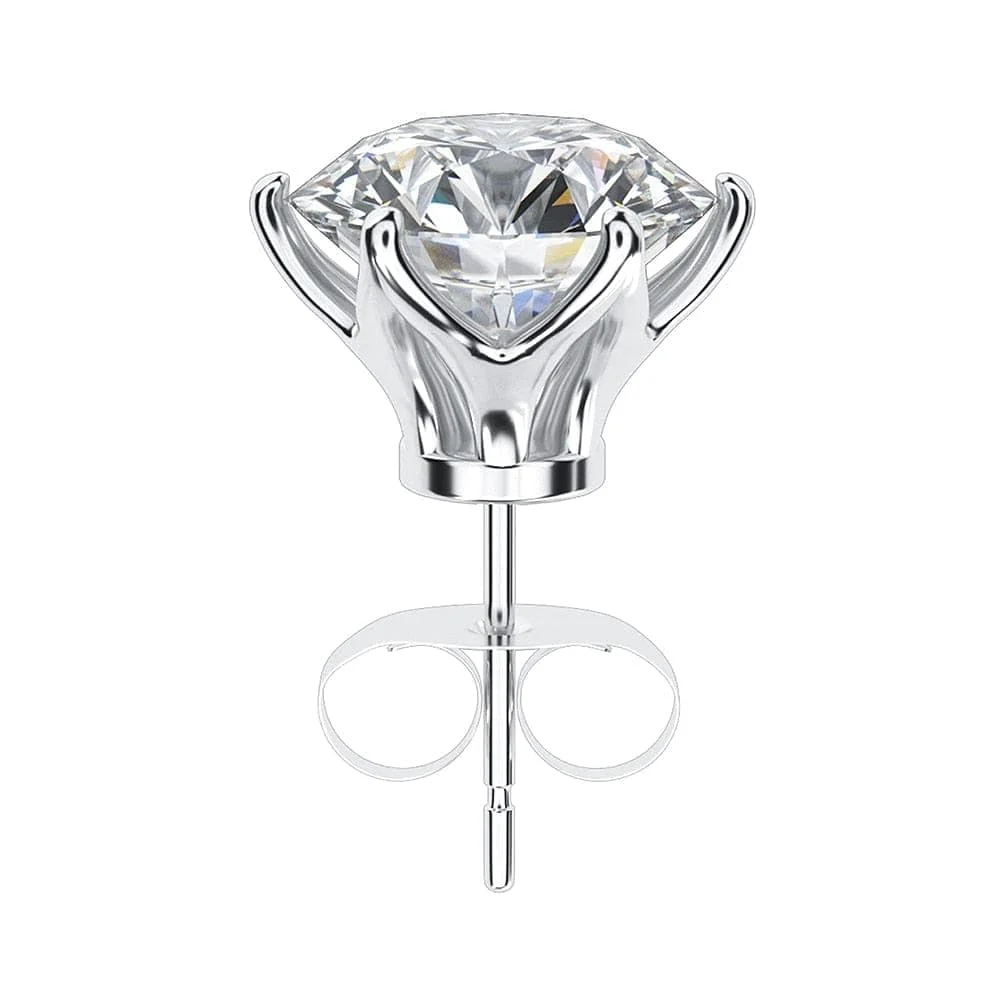 Classic 925 Sterling Silver 0.1-1 VVS Carat Moissanite Stud Earrings - Image 9