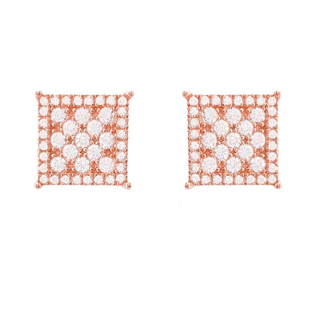 Classic Square 925 Silver Moissanite Iced Stud Earrings - Image 4