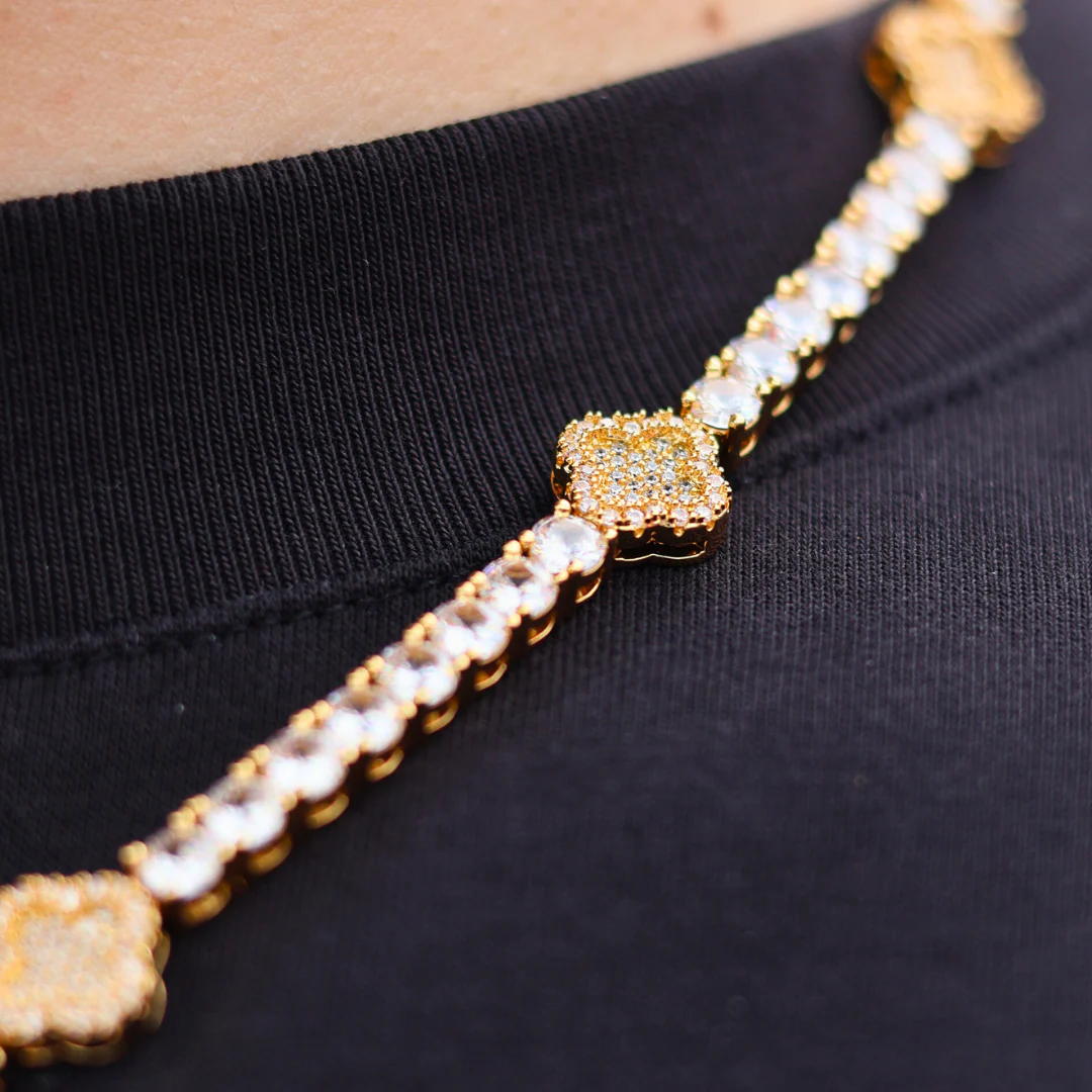 Clover Tennis Chain (Gold) - 4mm - Image 3