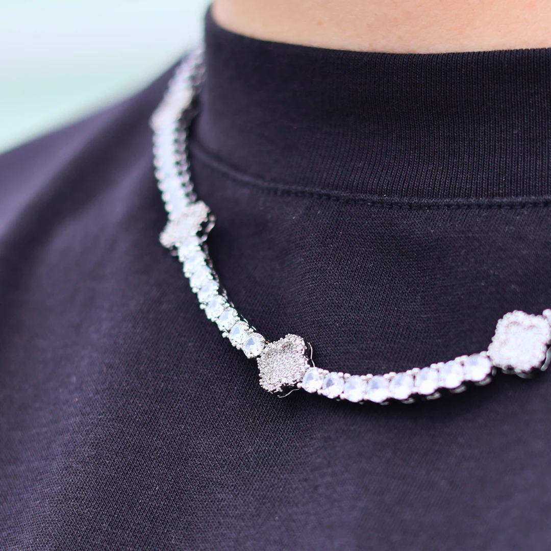 Clover Tennis Chain (Silver) - 4mm - Image 4