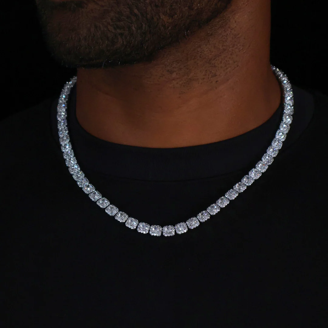 Clustered Tennis Chain (Silver) - 8mm - Image 2