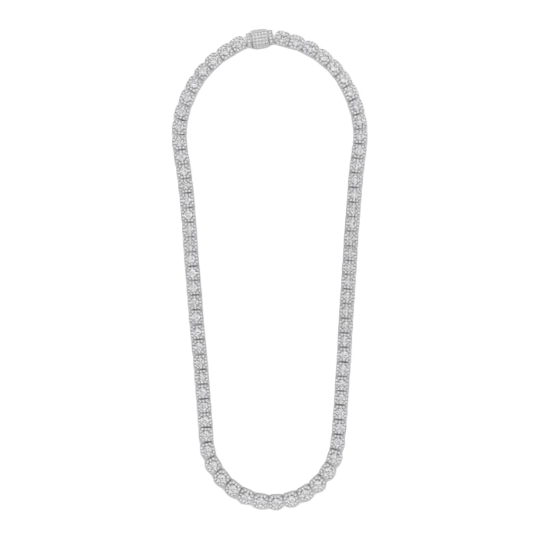 Clustered Tennis Chain (Silver) - 8mm - Image 5