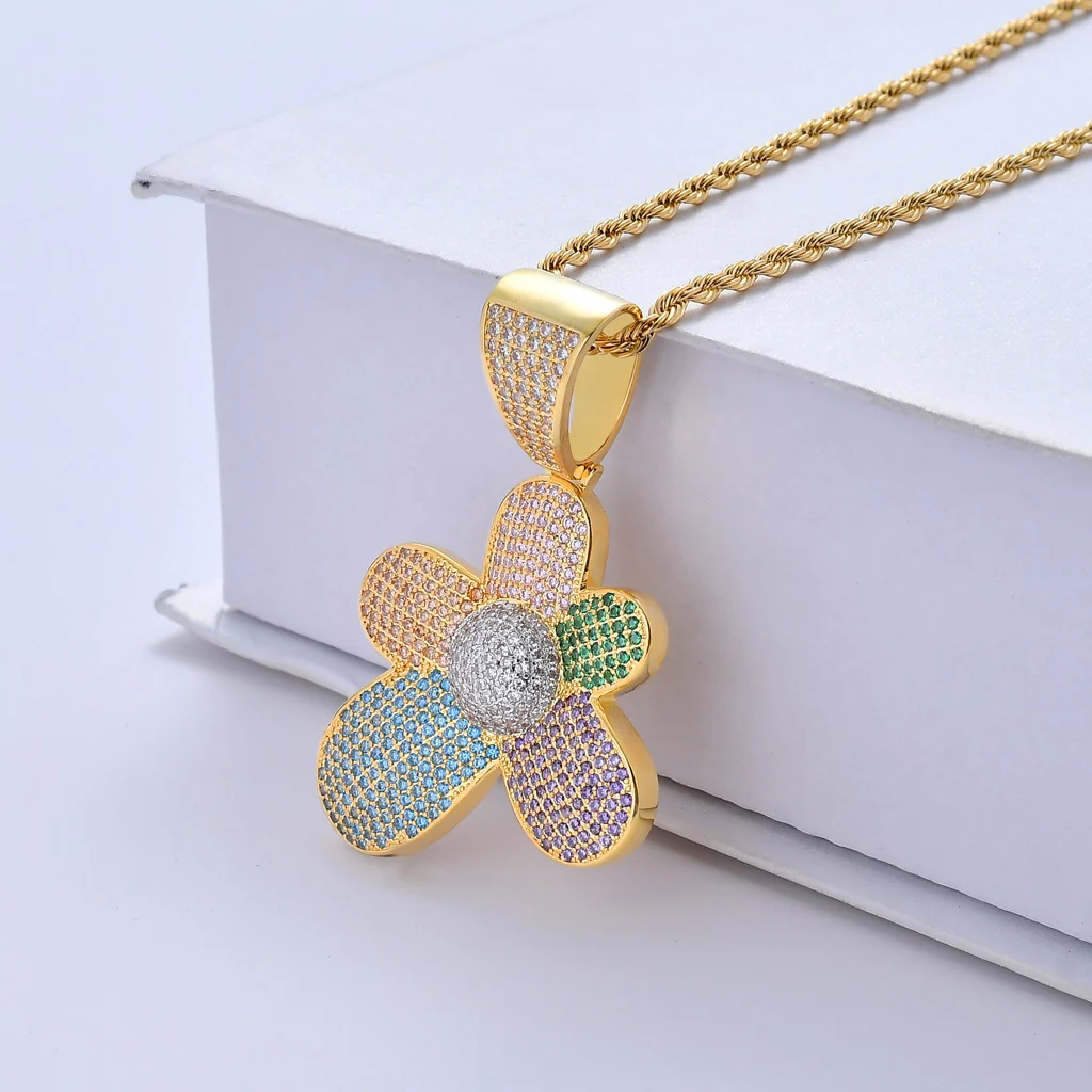 Tyler's Flower Pendant Necklace Rapper Chain - Image 2