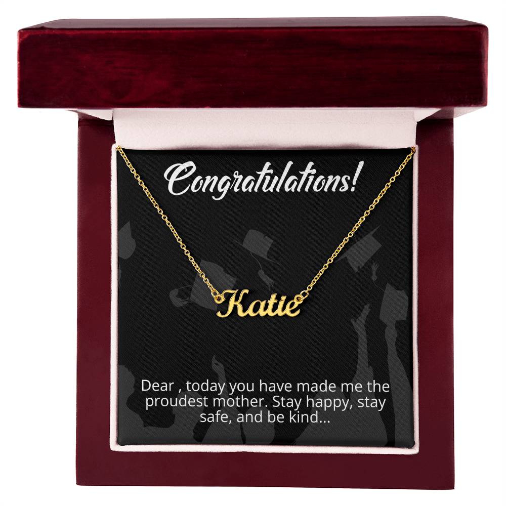 Congratulations - From Mother to Daughter - Message Card Custom Name Necklace - Image 10