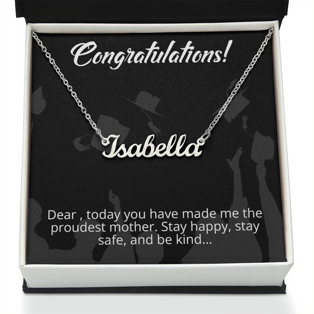 Congratulations - From Mother to Daughter - Message Card Custom Name Necklace - Image 2