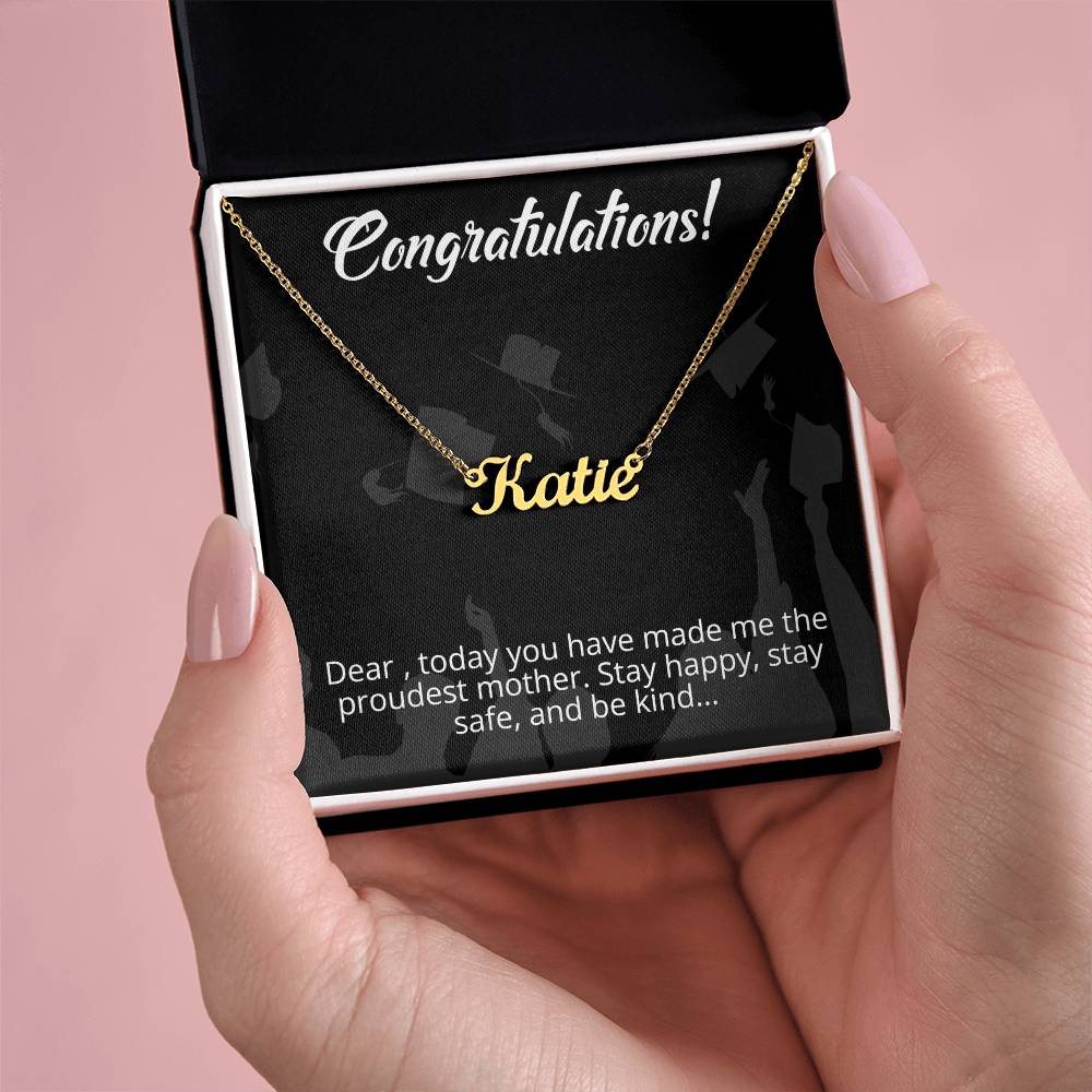Congratulations - From Mother to Daughter - Message Card Custom Name Necklace - Image 6