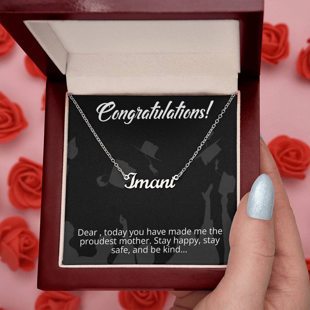 Congratulations - From Mother to Daughter - Message Card Custom Name Necklace - Image 8