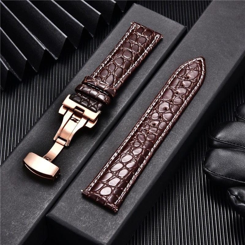 Crocodile Pattern with Automatic Buckle Men Watch Strap - Image 13