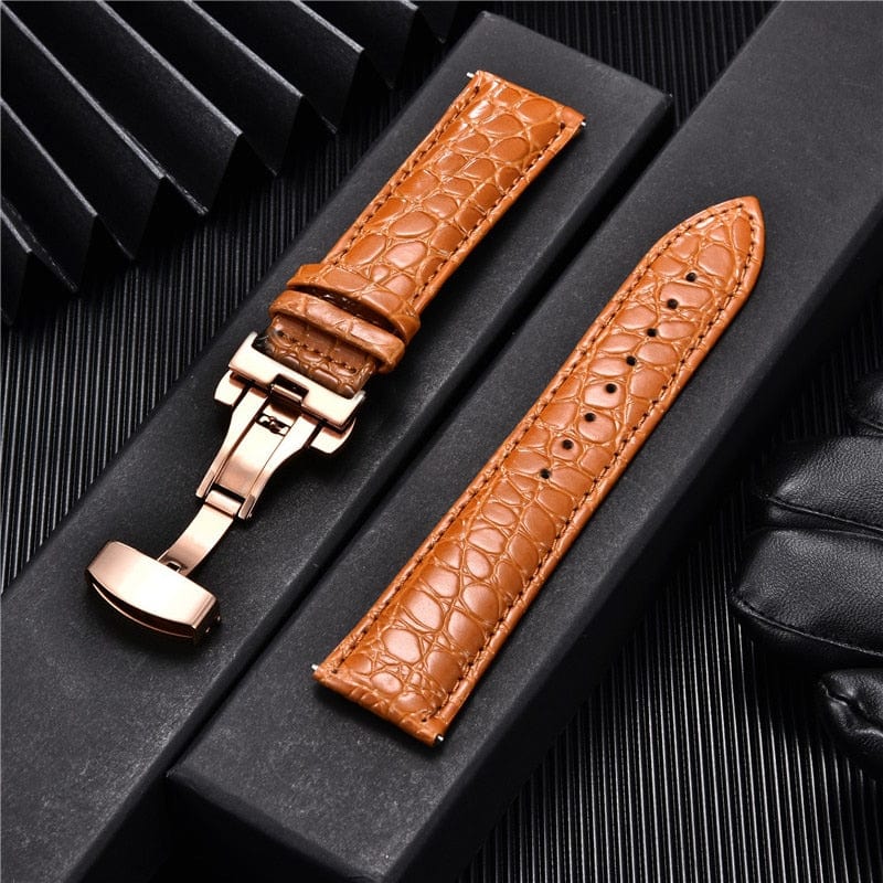 Crocodile Pattern with Automatic Buckle Men Watch Strap - Image 21