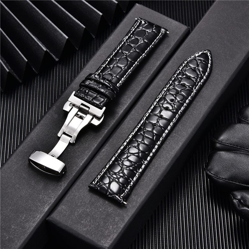 Crocodile Pattern with Automatic Buckle Men Watch Strap - Image 9